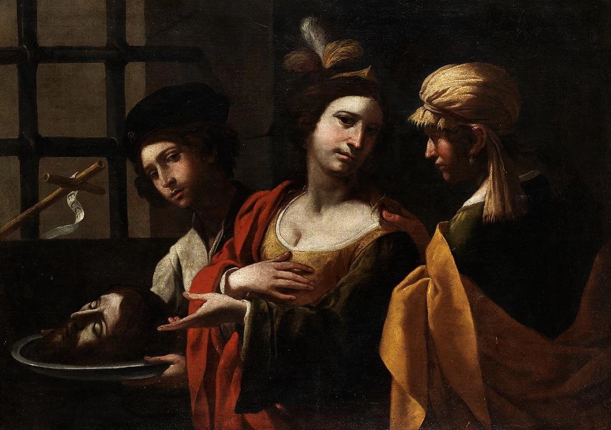 Il giovane - Salomè indica la testa di Giovanni Battista